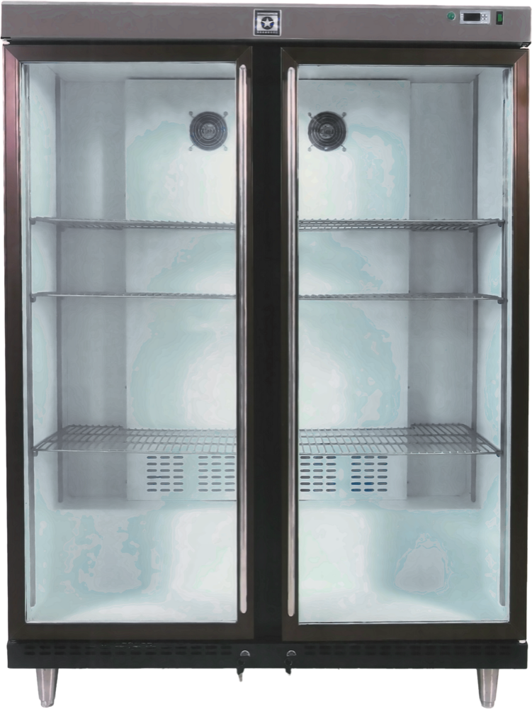 Back Bar Cooler – 2 Glass Doors, Dark Frame (Tall)