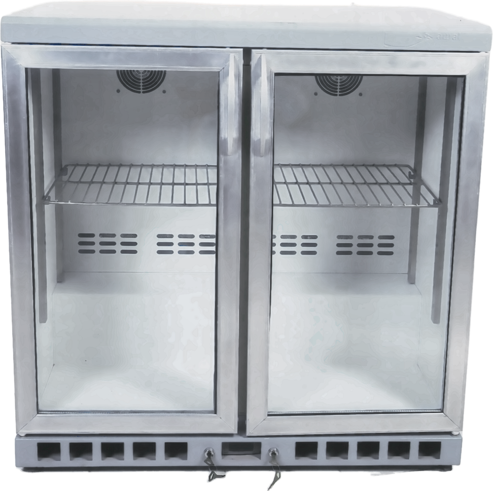 Back Bar Cooler – 2 Glass Doors, Stainless